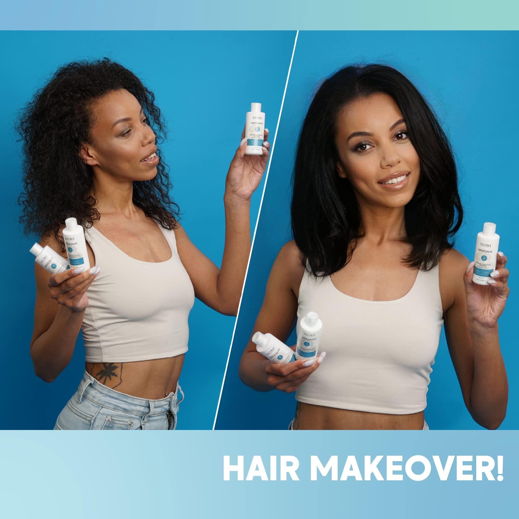 Amazonliss Amazonliss Keratin Hair Treatment Set 2.03 Fl Oz - Natural Ingredients ACAI, Smooths, Softens, Moisturizes, Adds Shine, Reduces Frizz. Packaging may vary