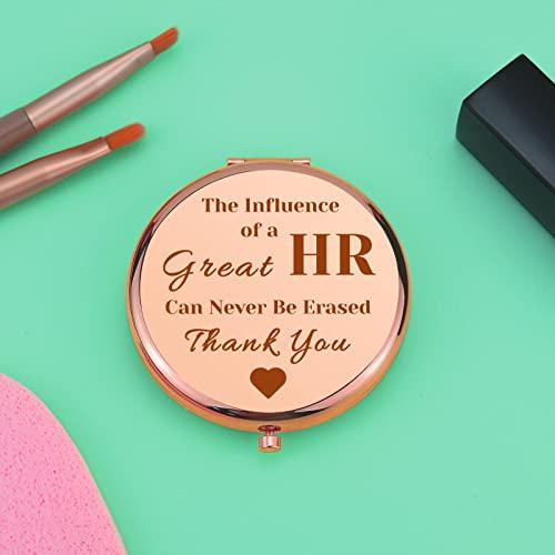 Mwphuy HR Appreciation Gifts HR Gift for Women Compact Makeup Mirror HR Director Gift Human Resources Gift Ideas HR Thank You Gifts Folding Makeup Mirror for HR Manager Coworker Birthday Retirement Gifts