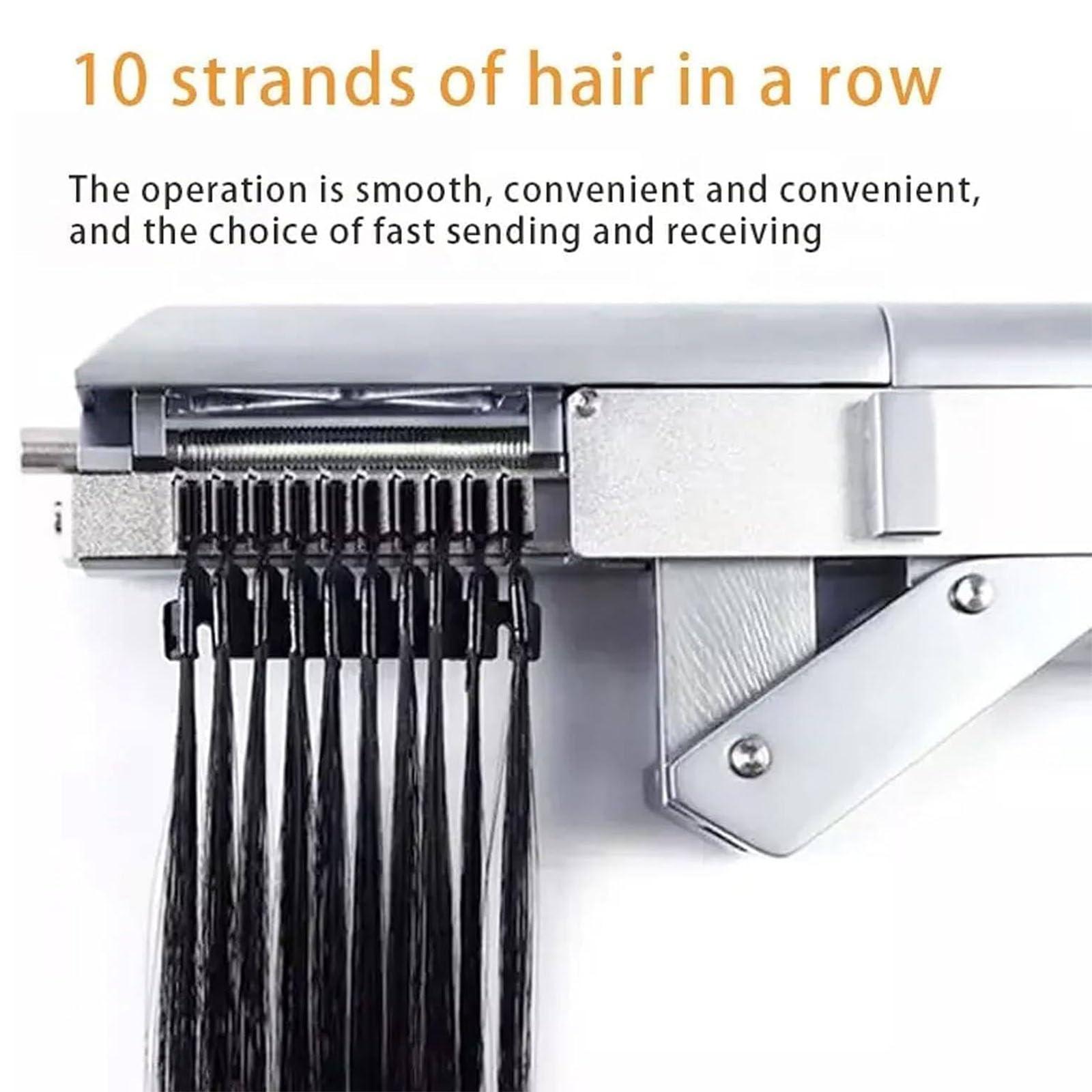 Generic Generic 6D Hair Extensions Machine kit,1st Generation 10 pin 6D Hair Extension Gun Professional Equipment/Invisible Seamless No-Trace Hair Extensions Tool With Pliers for Salon, silver