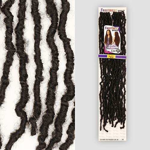 Freetress Braids Freetress Braids Crochet Braids 2X Indie Distressed Loc 26 in (3-pack, 1B)