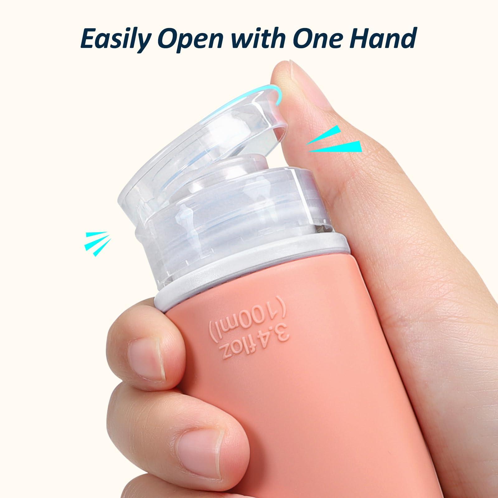 PACKISM PACKISM 2 Pack Rose Pink TSA Approved Toiletry Bag and 9 Pack Travel Bottles with Clear Makeup Bag for Toiletries, Bundle Sales