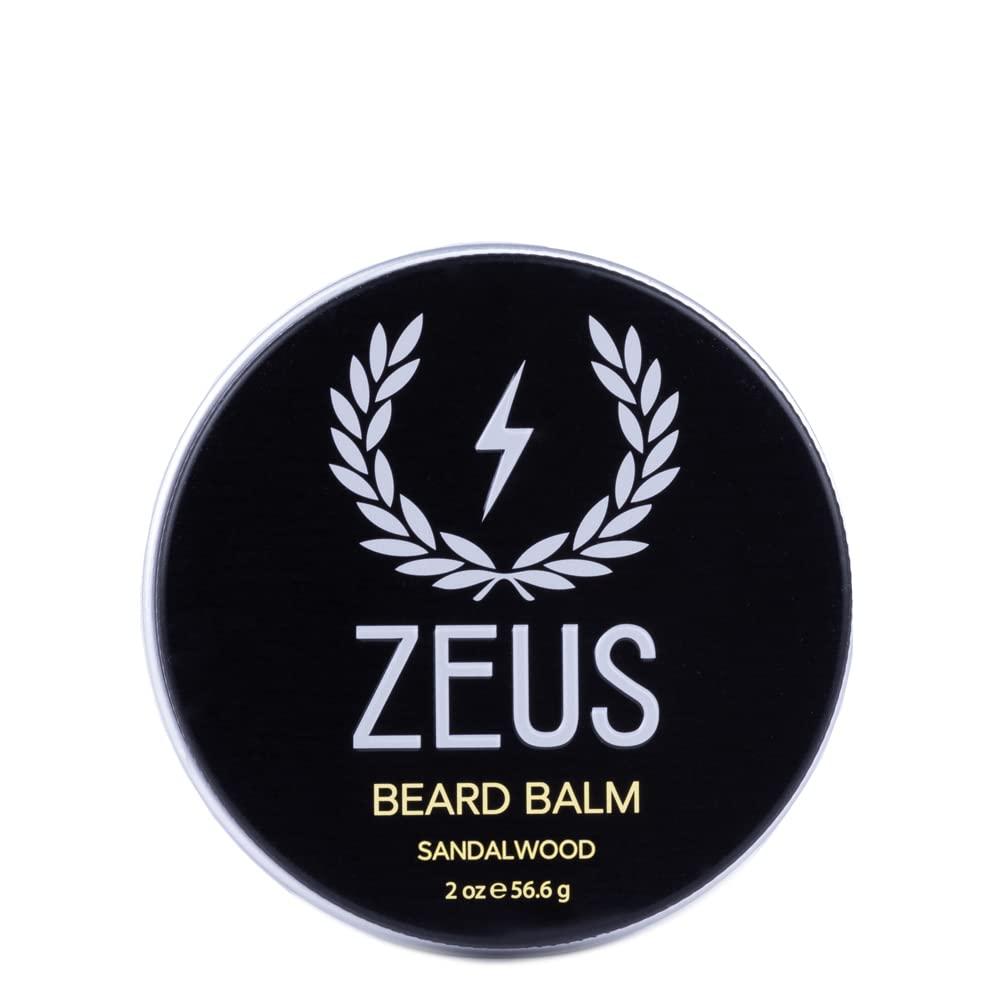 ZEUS ZEUS Beard Balm, Natural Beeswax & Shea Butter Balm, Softening Conditioner for Facial Hair – MADE IN USA (Sandalwood) 2 oz.