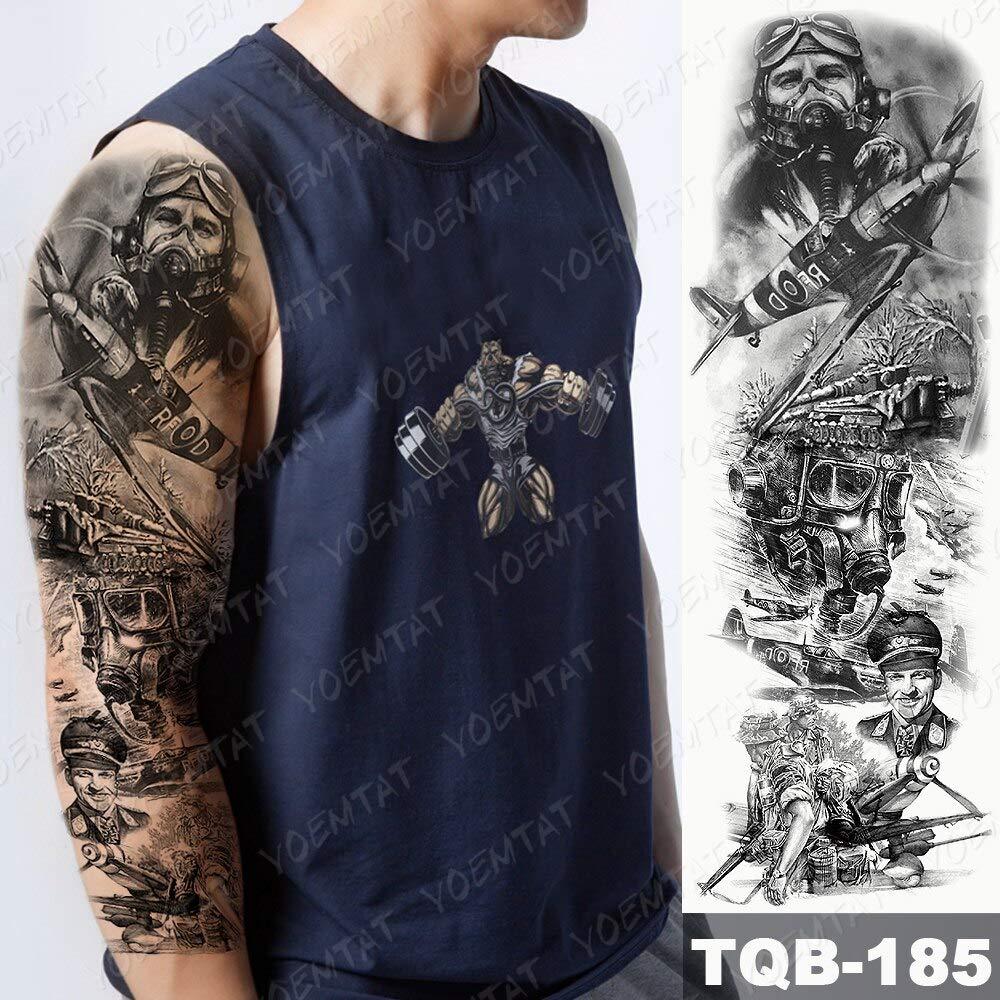 Generic Large Arm Sleeve Tattoo Bear Skull Eagle Shaman Waterproof Temporary Tatto Sticker Poker King Body Art Full Tatoo Women Men