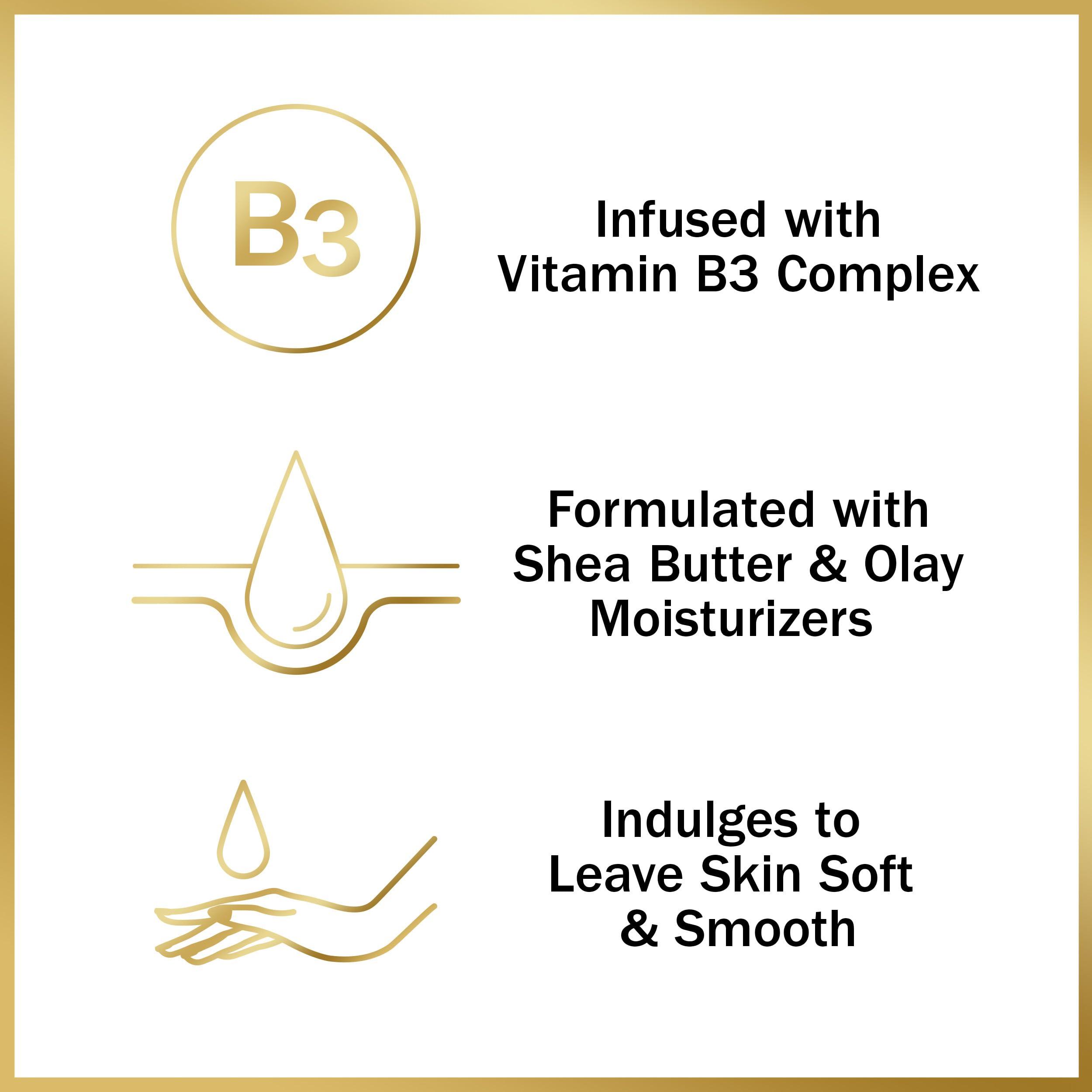 Olay Olay Moisture Outlast Ultra Moisture Shea Butter Beauty Bar with Vitamin B3 Complex, 3.75 oz, (Pack of 6)