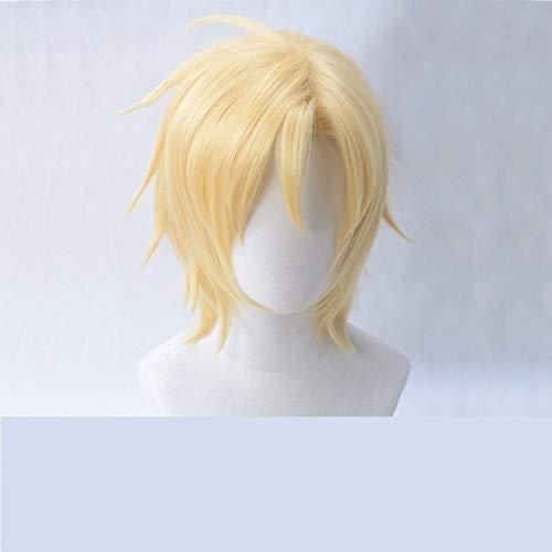 N\W AHJSN Hot Anime Banana Fish Ash Lynx Wigs Aslan Jade Callenreese Golden Cosplay Wig Heat Resistant Cosplay Wig+ Wig Cap