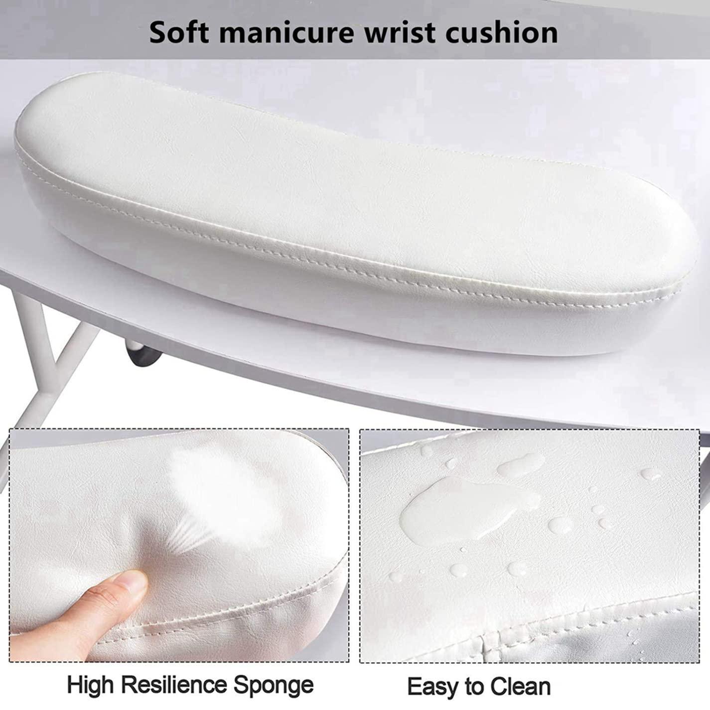 beautystyle Portable Nail Table Folding Manicure Table Nail Tech Desk with Rolling Wheels, Large Storage Drawer