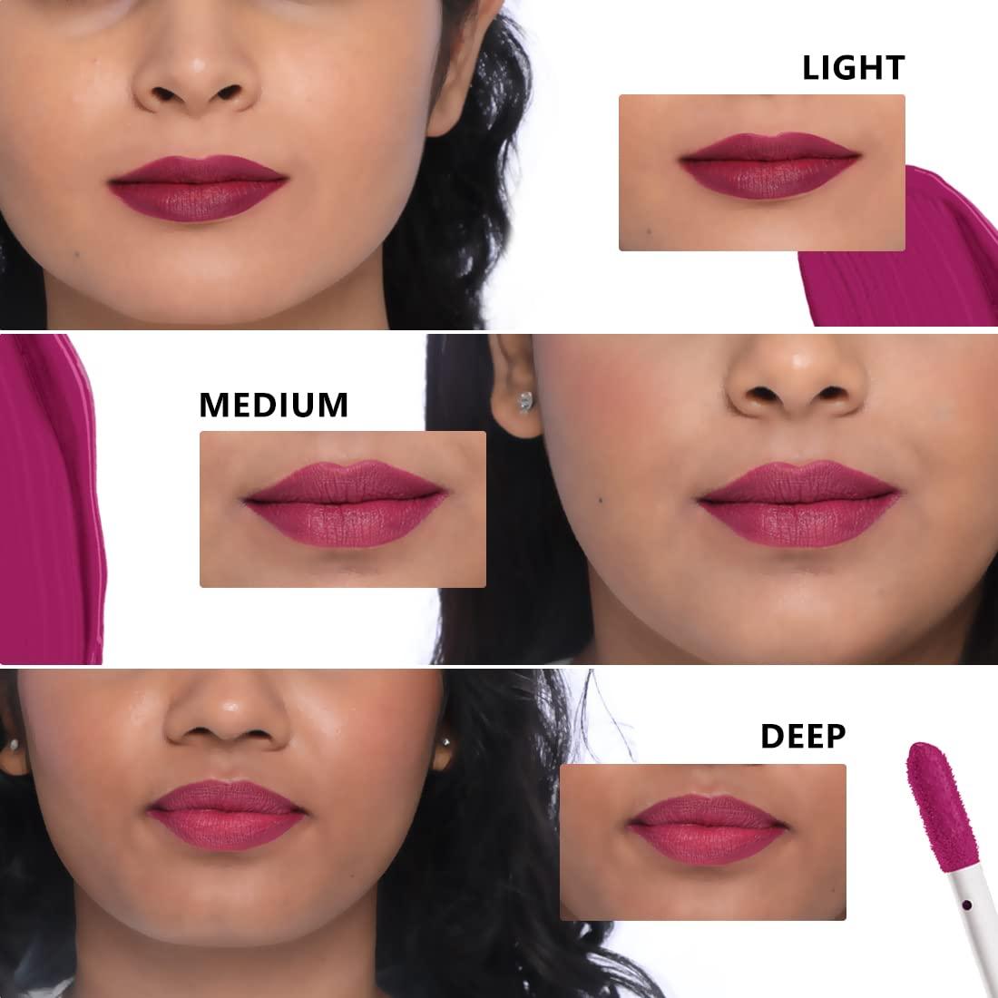 Plum Plum Matte In Heaven Liquid Lipstick, Non-Drying, Smudge-Proof, 100% Vegan & Cruelty Free,Very Berry-128