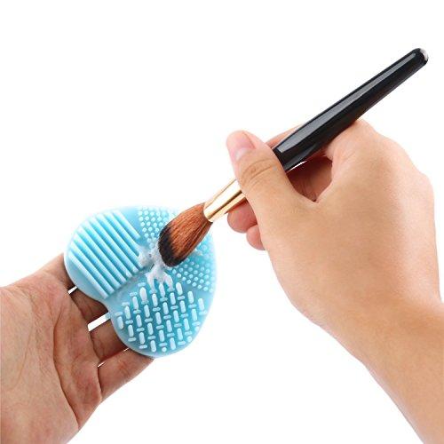 ESARORA ESARORA Makeup Brush Cleaning Mat, Makeup Brush Cleaner Set of 3 Mini Cosmetic Brush Cleaner Mat Portable Washing Tools (blue)