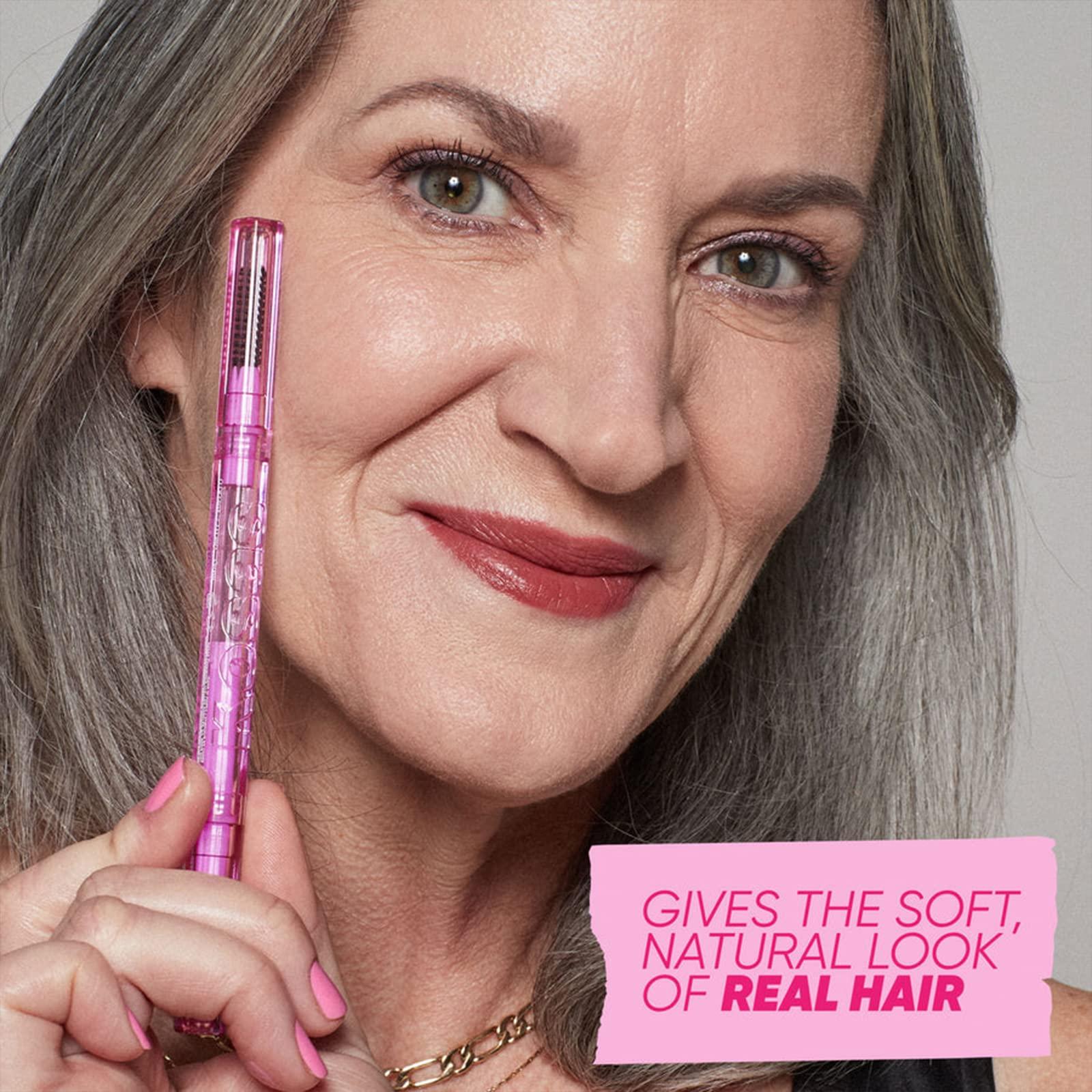 Kosas Kosas Brow Pop | Longwear Eyebrow Makeup, Dual-Sided Defining Pencil with Castor Oil for Soft, Natural Look of Real Hair -Grey