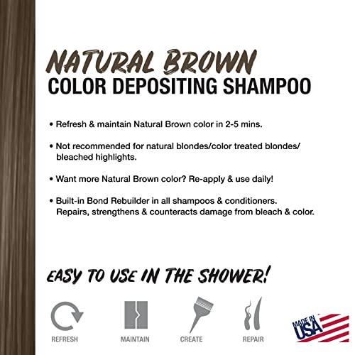 NO FADE FRESH NO FADE FRESH Bond Rebuilding Semi-Permanent Direct Dye High Color Depositing Shampoo and Conditioner Set - Enhances and Maintains Brown Color in Hair - Plant-Based, Prevents Fading - 8 Count