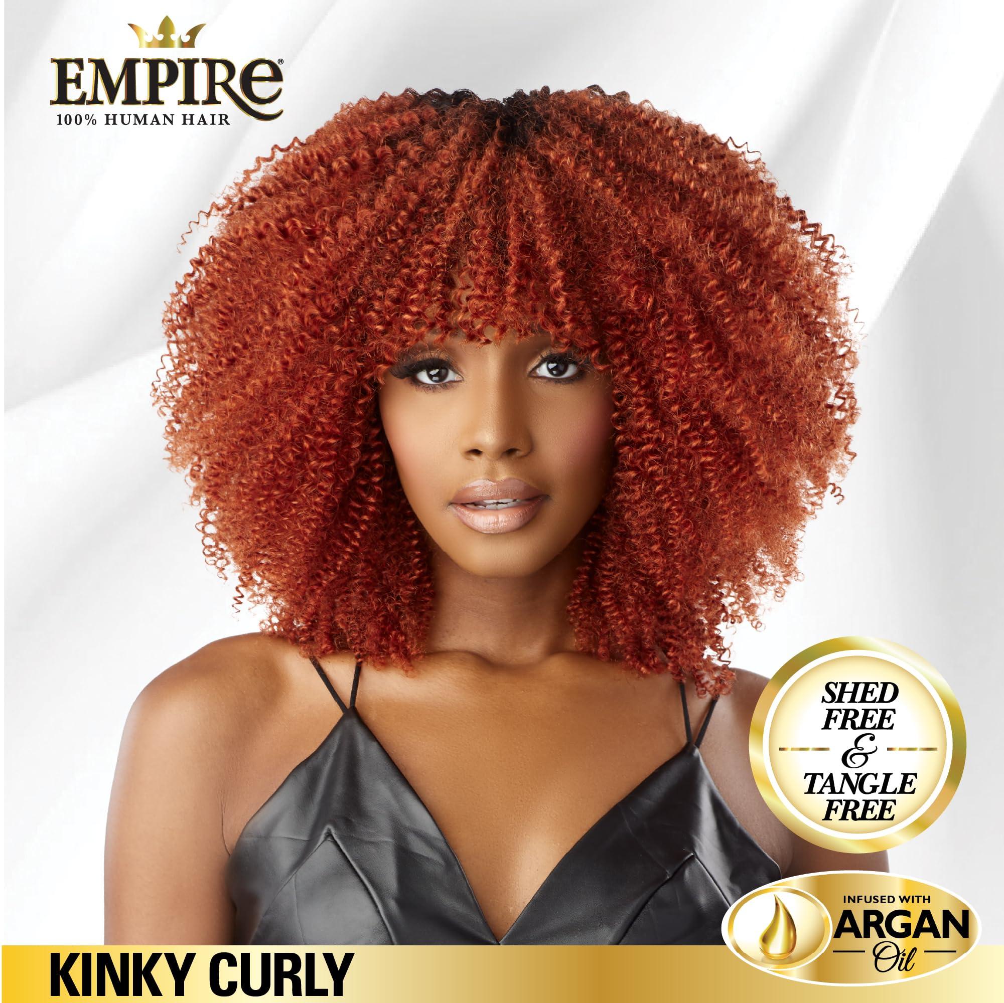 Sensationnel Sensationnel Empire Curly human hair - kinky curly tangle free weaving for quick weave and sew in styles best for faux highlights - 2 pack (12 inch, T1B/BG)