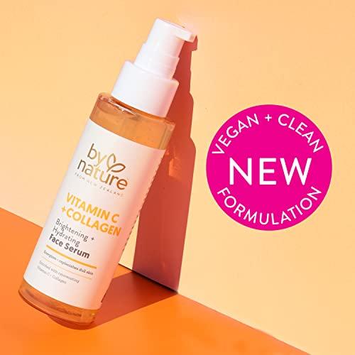 By Nature From New Zealand By Nature Vitamin C + Collagen Face Serum - Restore and Energize Tired Skin with Brightening Vitamin C, Plumping Collagen, Plus Texture Enhancing Turmeric - Premium Skin Care Serum for Face - 3fl. oz.