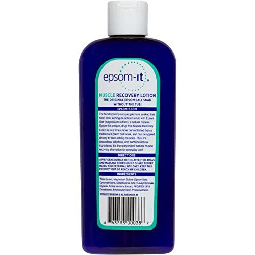 EPSOM-IT EPSOM-IT Soothing Muscle Lotion - Epsom Salt Magnesium Sulfate Cream Arnica for Muscle Stiffness, Discomfort, Topical Magnesium Lotion, Leg Cramps, Restless Legs, Knee and Achy Feet, 8.0 oz., 2-Pack