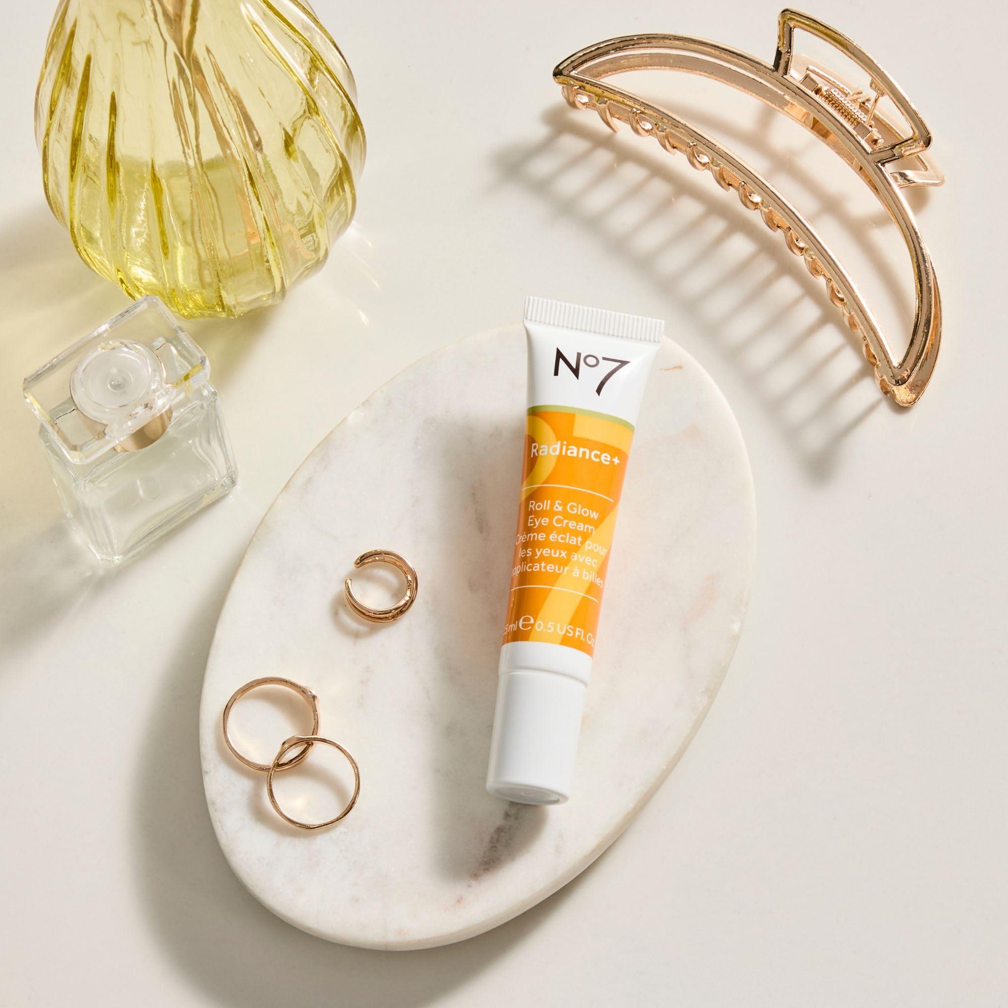 No7 No7 Radiance+ Roll & Glow Eye Cream - Reviving & Illuminating Under Eye Cream Eye Roller - Color Correcting Vitamin C + Caffeine Eye Cream for Dark Circles, Puffiness & Dullness (15ml)