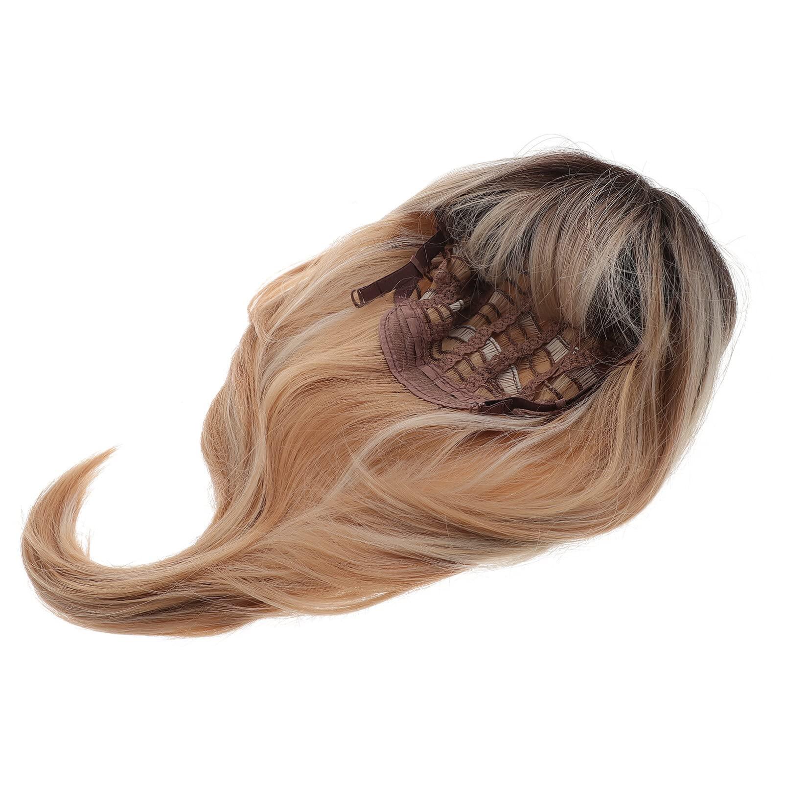 KALLORY KALLORY Blonde Wig with Bangs, Synthetic Straight Hair Wig Wig Cosplay Wig Hairpiece for Women Girls Womens Wigs