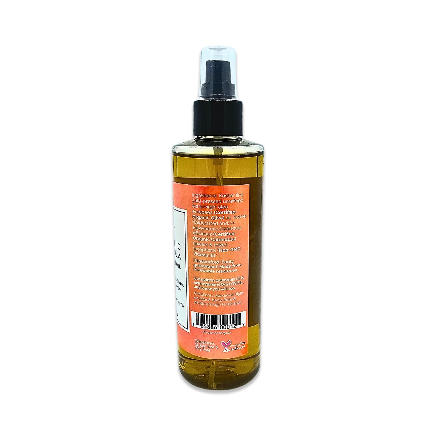 Bodyceuticals Calendula Skincare, Bodyceuticals Ca Bodyceuticals 100% Certified Organic Calendula Oil - High Potency Farm Fresh Flower & Olive Oil | Moisturizing Skincare & Repair| Non-GMO | Vegan | Kosher | Wheat-Free | Gluten-Free | Soy-Free | 7.5oz