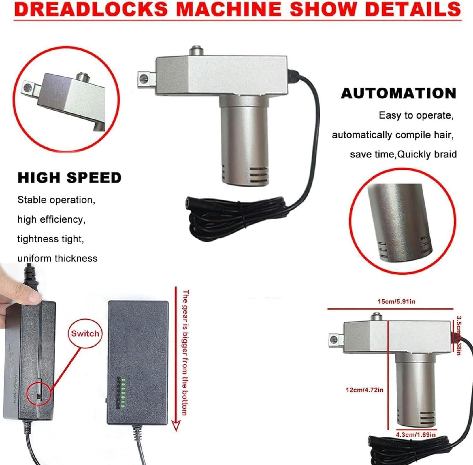 LGEOELIAS LGEOELIAS Instant Dreadlock Machine Can Be Directly Work On Head, Quick and Easy DIY Hair Extension Machine, Electric Instant Portable Machine for Dreadlocks -.