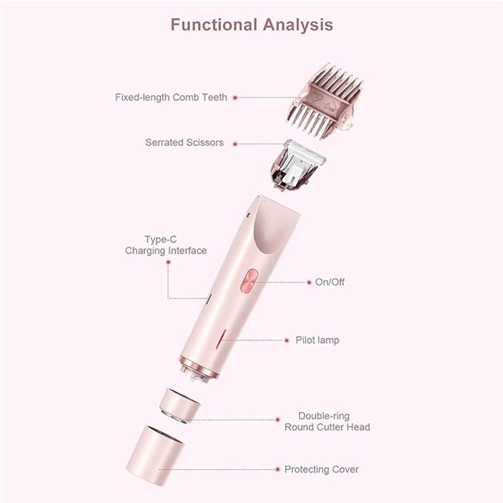 Yotfieot Dual Head Shaver Women, Dual Head Electric Shaver for Women,2 in 1 Women Electric Shaver Dual Head, Intimate Dual Head Shaver Women, Ipx7 Waterproof Rechargeable, for Armpit, Legs, Arms (2)