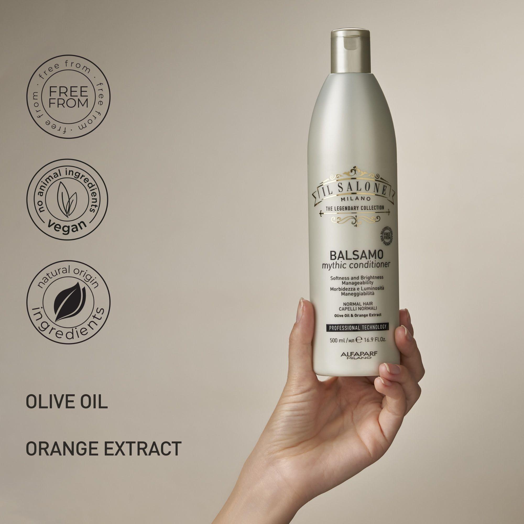 Il Salone Milano The Legendary Collection Alfaparf Il Salone Milano Professional Mythic Conditioner - Detangling Conditioner Formulated with Olive Oil + Orange Extract for Increased Shine and Manageability - Salon-Quality Hair Care (33.8 oz / 1000 ml)