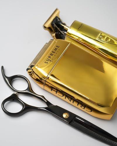 Supreme Trimmer Supreme Trimmer 3-in-1 Barber Bundle | Pro Clipper, T-Shaper Trimmer & Crunch Foil Shaver | Professional Beard Trimmer Mens Hair Clipper Kit | Gold