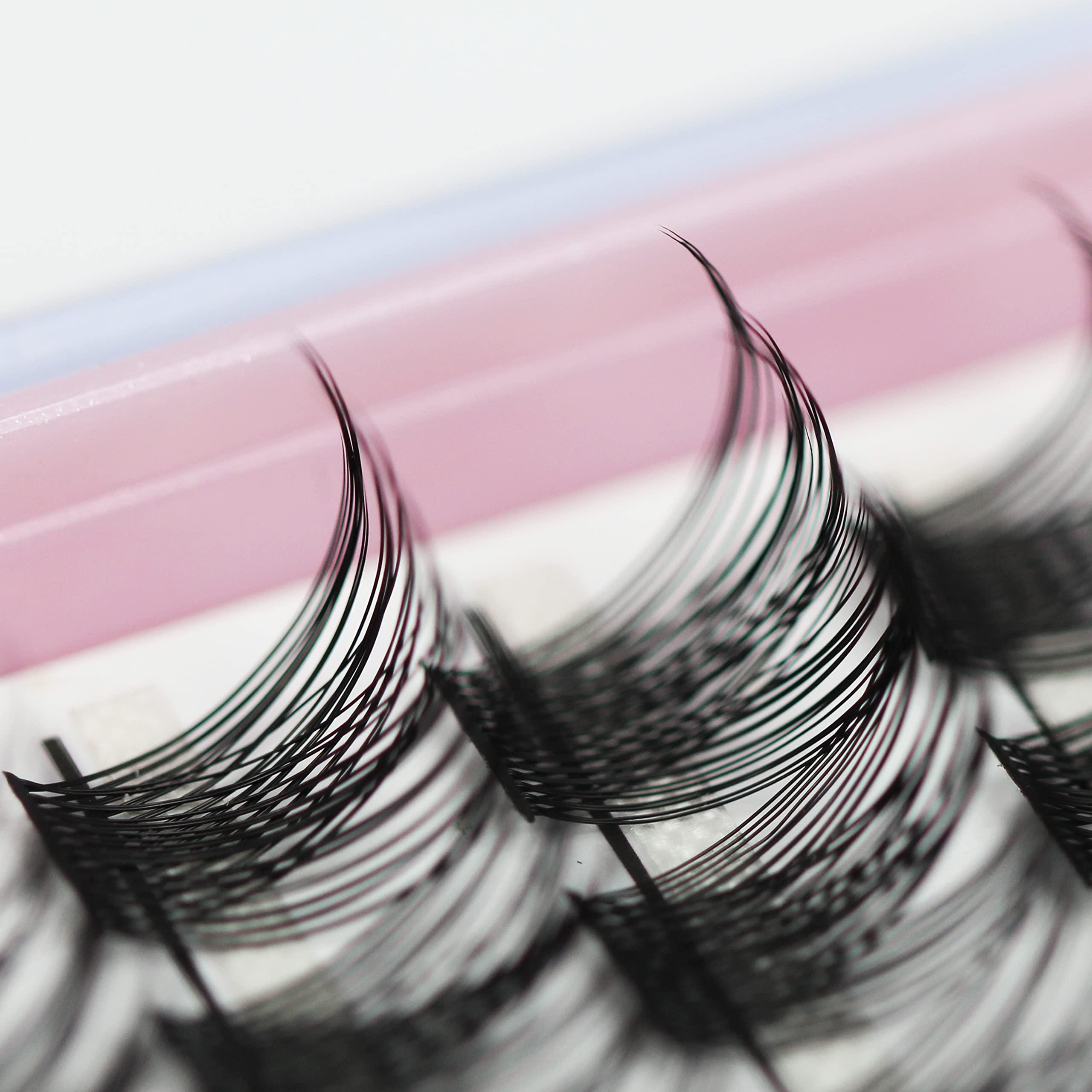 Sulv Sulv 120Pcs/Box Grafting Handmade Clusters Eyelashes D Curl Very Good Curled Thickness 0.07mm 3D Layered Effect Eyelash Extension Russian Volume Eyelashes Natural Eyelash DIY Cluster Eyelashes(12mm)