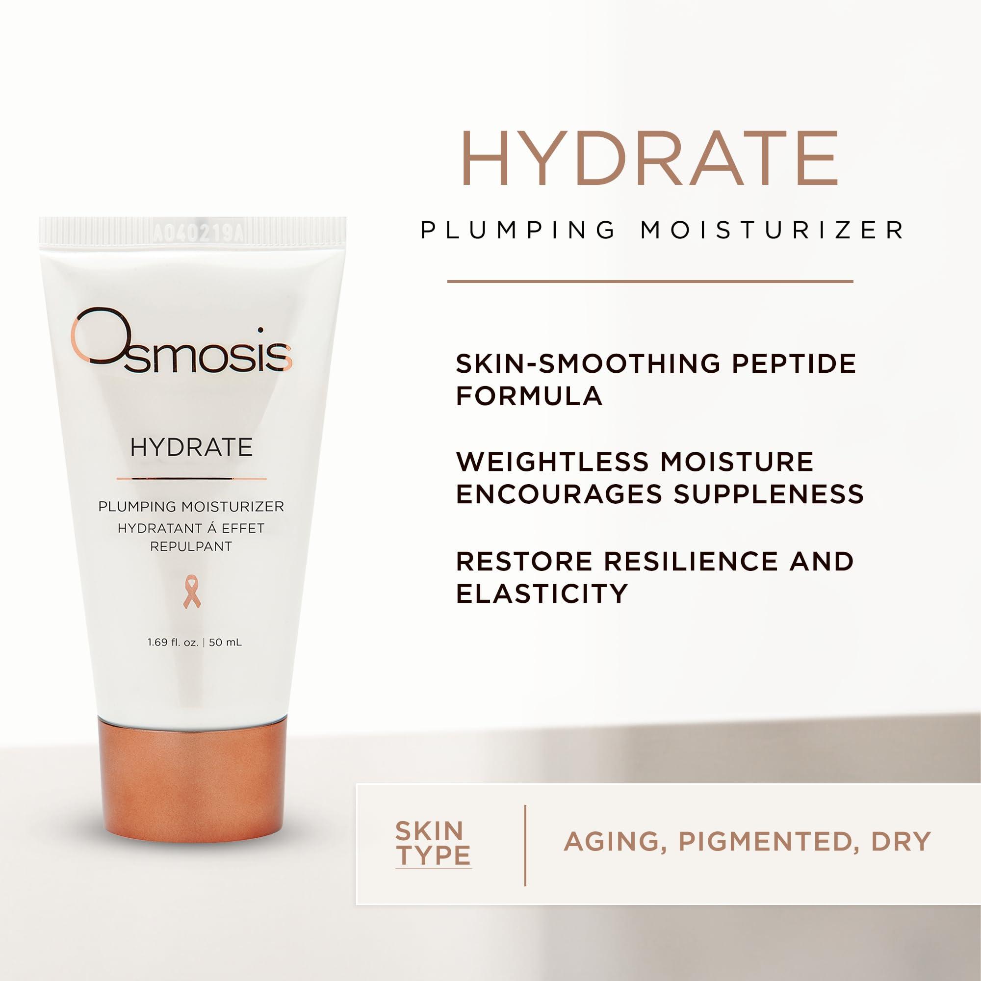 OSMOSIS OSMOSIS Facial Moisturizer and Serum Kit, HYDRATE (1.69oz) Plumping Facial Moisturizer with Shea Butter, CORRECT (1oz) Preventative Retinal Facial Serum Collagen Booster