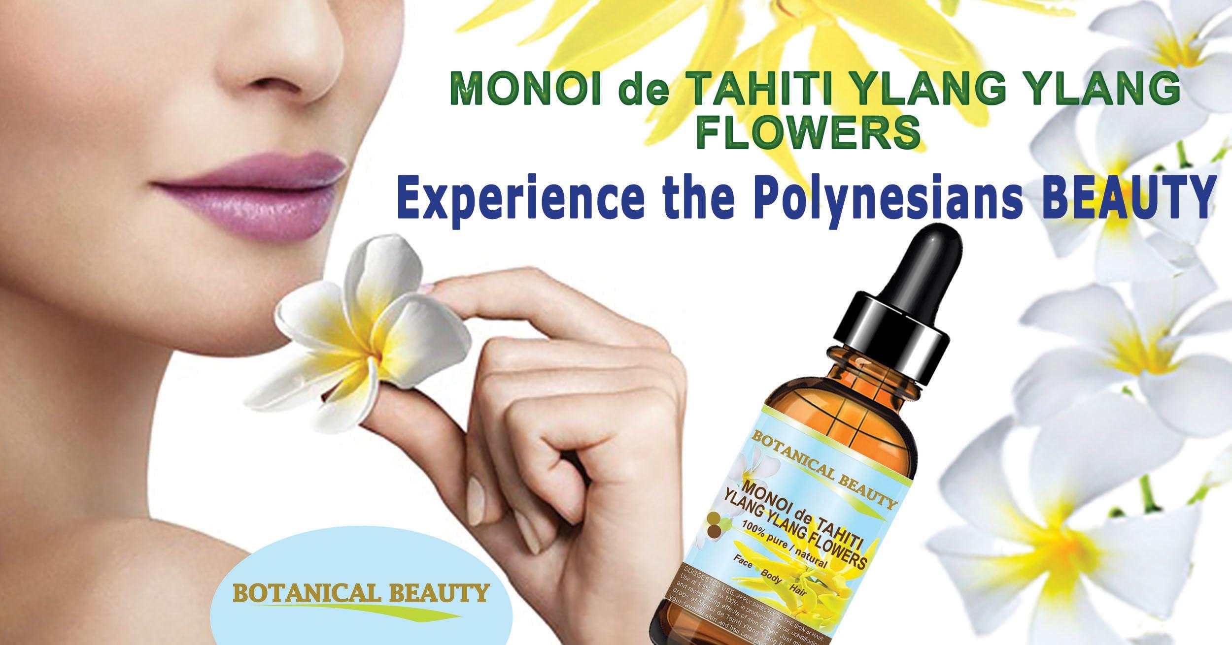 Botanical Beauty Botanical Beauty MONOI de TAHITI YLANG YLANG FLOWERS 100% Pure 4 Fl.oz - 120 ml Pure Natural Virgin Unrefined RAW for FACE, SKIN, BODY, HAIR, NAILS