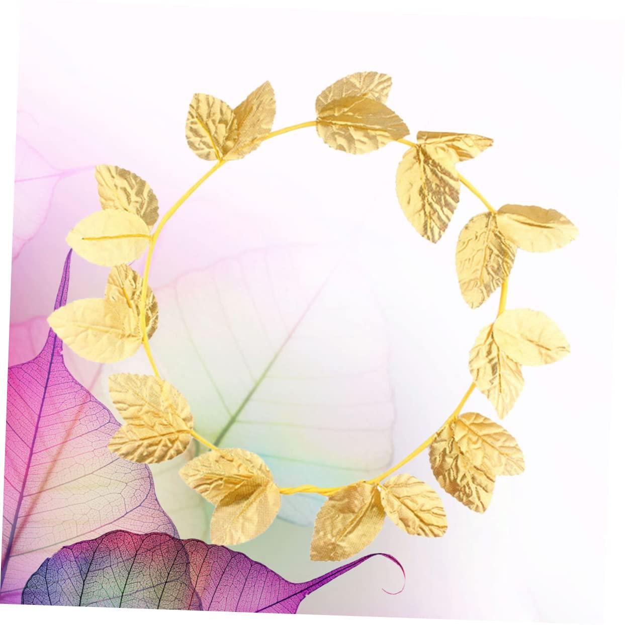SHERCHPRY SHERCHPRY 3pcs Goddess Accessories Greek Goddess Costume Girls Leaf Ring Goddess Headpiece Leaf Head Hoop Goddess Hair Jewelry Crowns for Women Prom Headpiece Garland Tiara Gold Leaf Apparel