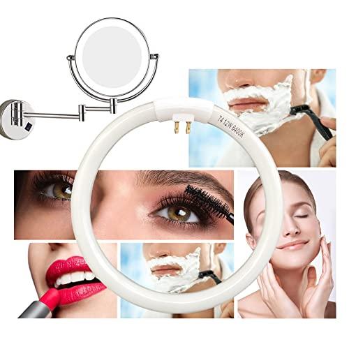 Flyercatch (2 Pack) 5.5 inch OD, 4 Pins Inside, T4 12W 6400k Circular Bulb Replacement for Conair Makeup Mirror, Round Fluorescent Lamps- FC121