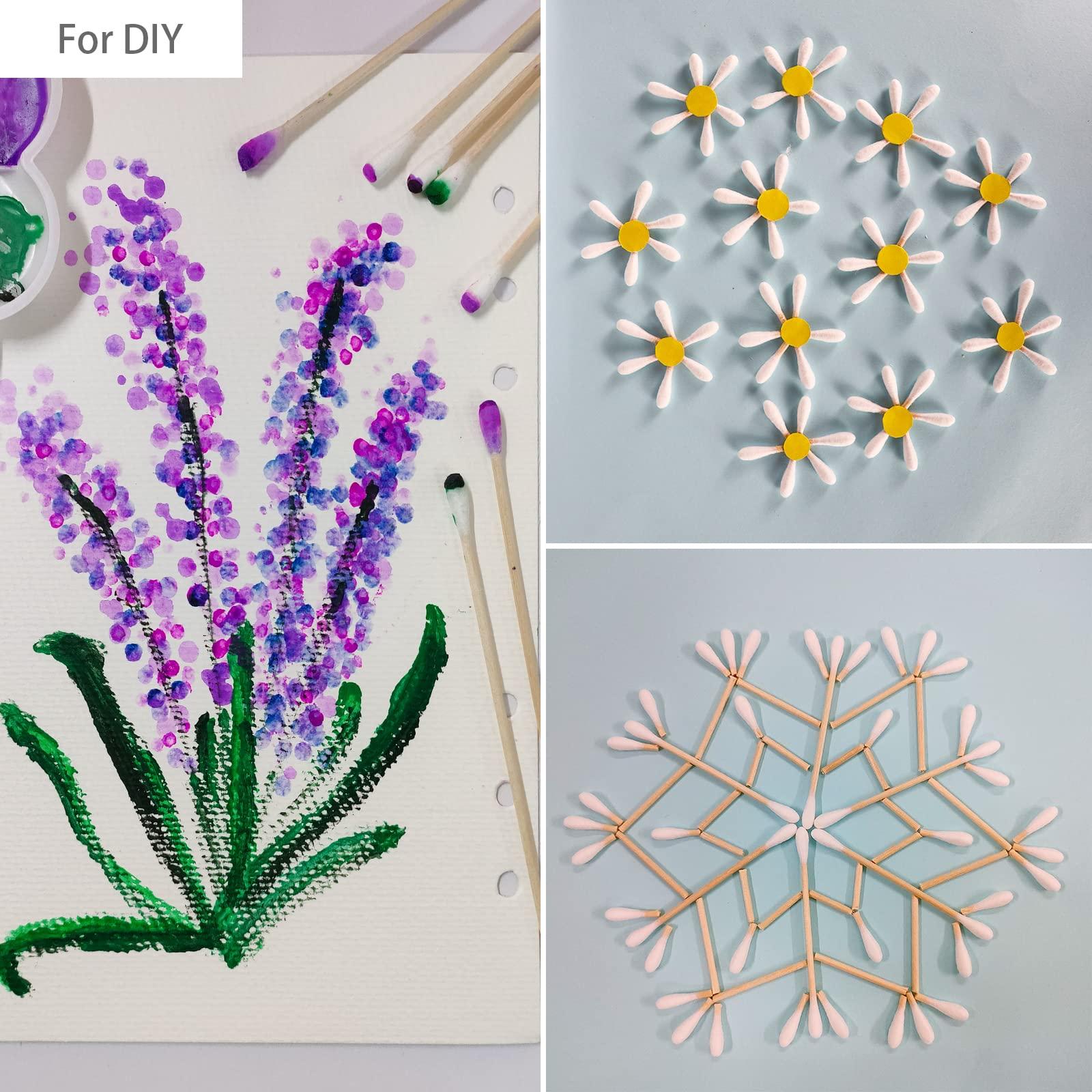 Bcowos Long Cotton Swabs 1000 Count - Extra Long Cotton Buds, Cotton Swabs with Wooden Sticks - Cotton Swabs for Makeup Ears Pets Care Gun Cleaning - Biodegradable Swabsticks