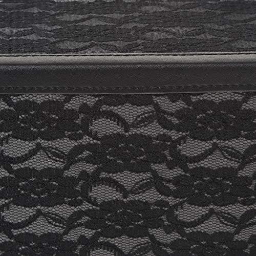 Caboodles Caboodles Make Me Over 4 Tray Train Case, Cosmetic Storage Case & Organizer, Black Lace, 3.5 Lb