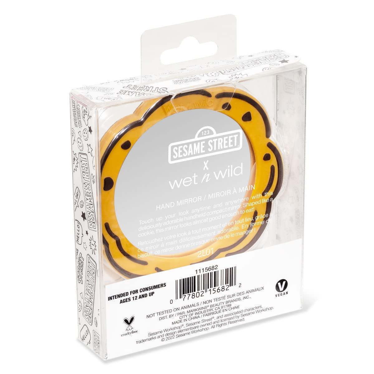 wet n wild wet n wild Sesame Street Collection, Comfort-Grip Handle, Versatile & Portable Hand Mirror - Me Want Cookie