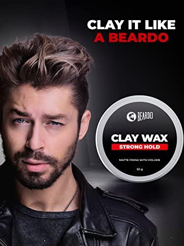 BEARDO BEARDO Hair CLAY Wax for Men, 100 gm | Matte Finish with volume| Strong Hold Re-stylable Hair styles | With Kaolin Clay | Used by salon professionals 3.4Fl Oz