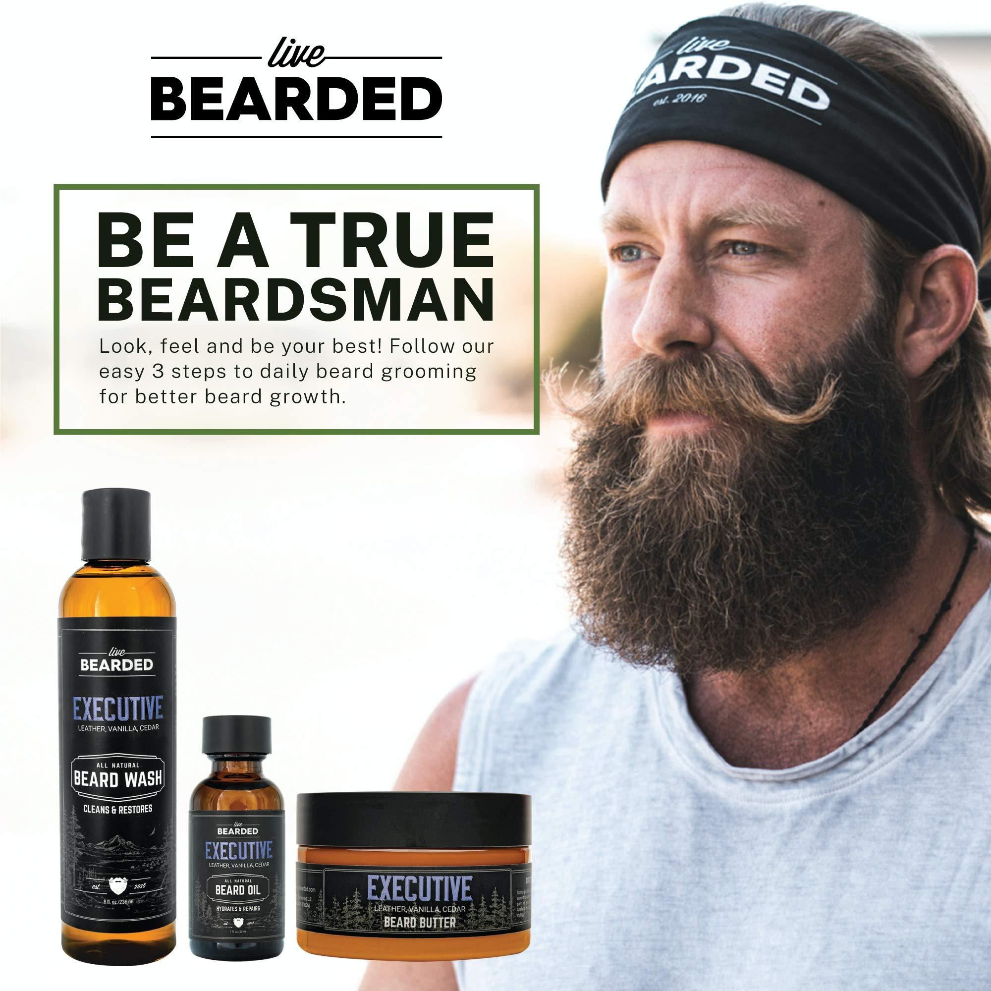 Live Bearded Live Bearded 3-Step Beard Grooming Kit - Wash, Oil and Butter - Made in the USA - All-Natural Ingredients with Shea, Jojoba - Growth Support | Canyon Scent - Juniper, Cypress, Fir Needle