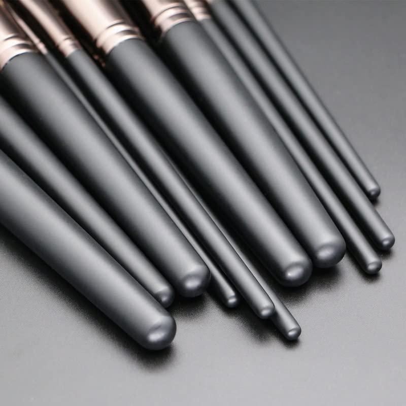 IBDRYKK Natural Hair Makeup Brushes 11Pcs Make Up Set Kit Tools Black Blending Foundation Contour Professional Makeup Brush Set