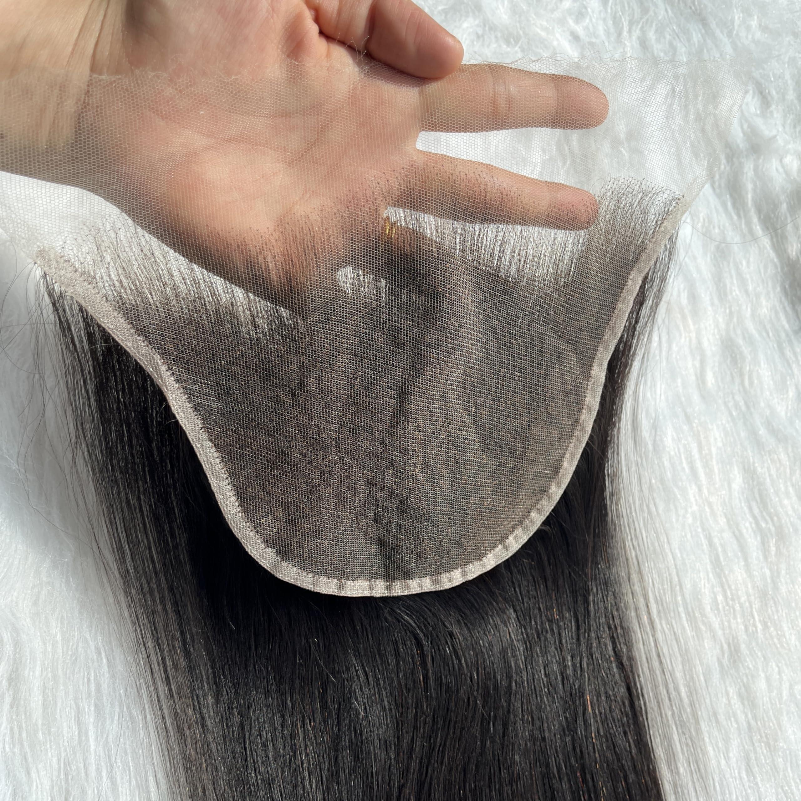 ELENINE 9x6 HD Lace Closure, Ultra-thin Invisible HD Lace Closure Single Knot Pre-Plucked 12A Grade Virgin Hair Straight Style Undetectable Melted Lace Closure Human Hair (9x6 ST lace closure, 20inch)