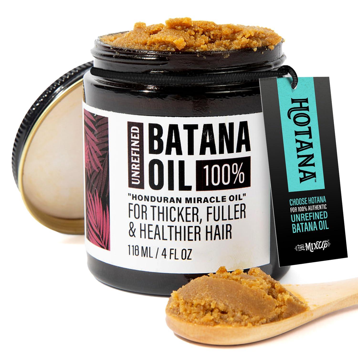 The-Mix-Up Unrefined Batana Oil for Hair Growth - Authentic & Organic Dr Sebi Batana Hair Mask from Honduras - Natural Hair Growth Oil - 4 Ounce Jar