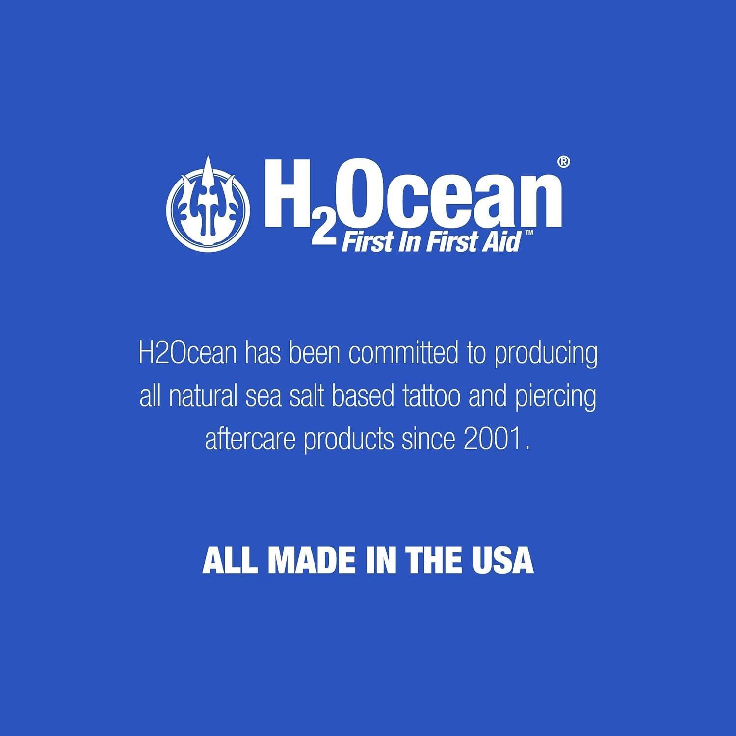 H2Ocean H2Ocean Piercing Aftercare Spray, Sea Salt Keloid & Bump Treatment, Wound Care Spray Organic Wound Wash For Ear, Nose, Naval, Oral Body Piercings - 1.5 oz (Pack of 2)