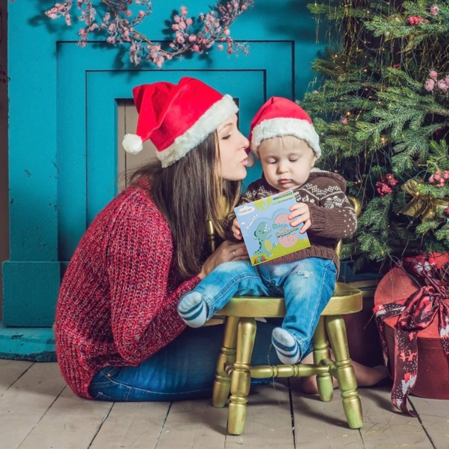 STARYAR Bath Bombs for Kids with Surprise Toys Inside - 9 Pack Organic Dinosaur Bath Bombs Easter Eggs Gifts, Bubble Bath Fizzers, Dinosaur Toys for Kids 3 4 5 6 7 8 9 Years, Boys Easter Basket Stuffers