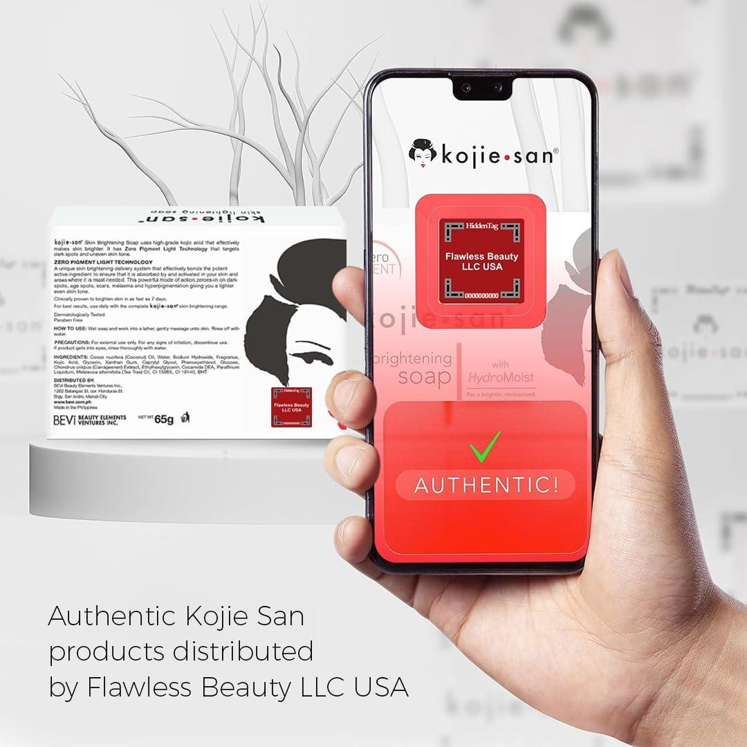 Kojie San Kojie San Skin Brightening Soap - Bundle Pack - Original Kojic Acid, Dark Spot Remover Bar Soap with Coconut & Tea Tree Oil 65g x 24 Bars