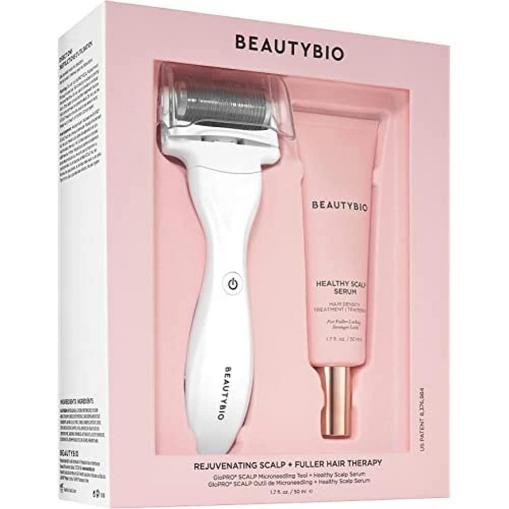 beautybio BeautyBio Rejuvenating Scalp + Fuller Hair Therapy Set. GloPRO Scalp Microneedling Tool + Healthy Scalp Serum