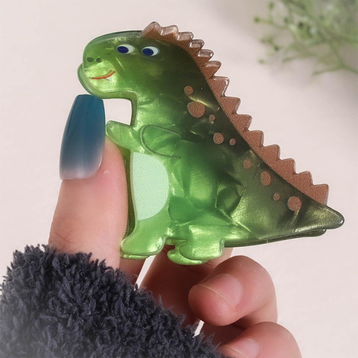 QGMZTNL Dinosaur Hair Clip - Perfect for any hair type and style - Green fun dinosaur design for everyday use and gift giving (Stegosaurus Hair Clip)