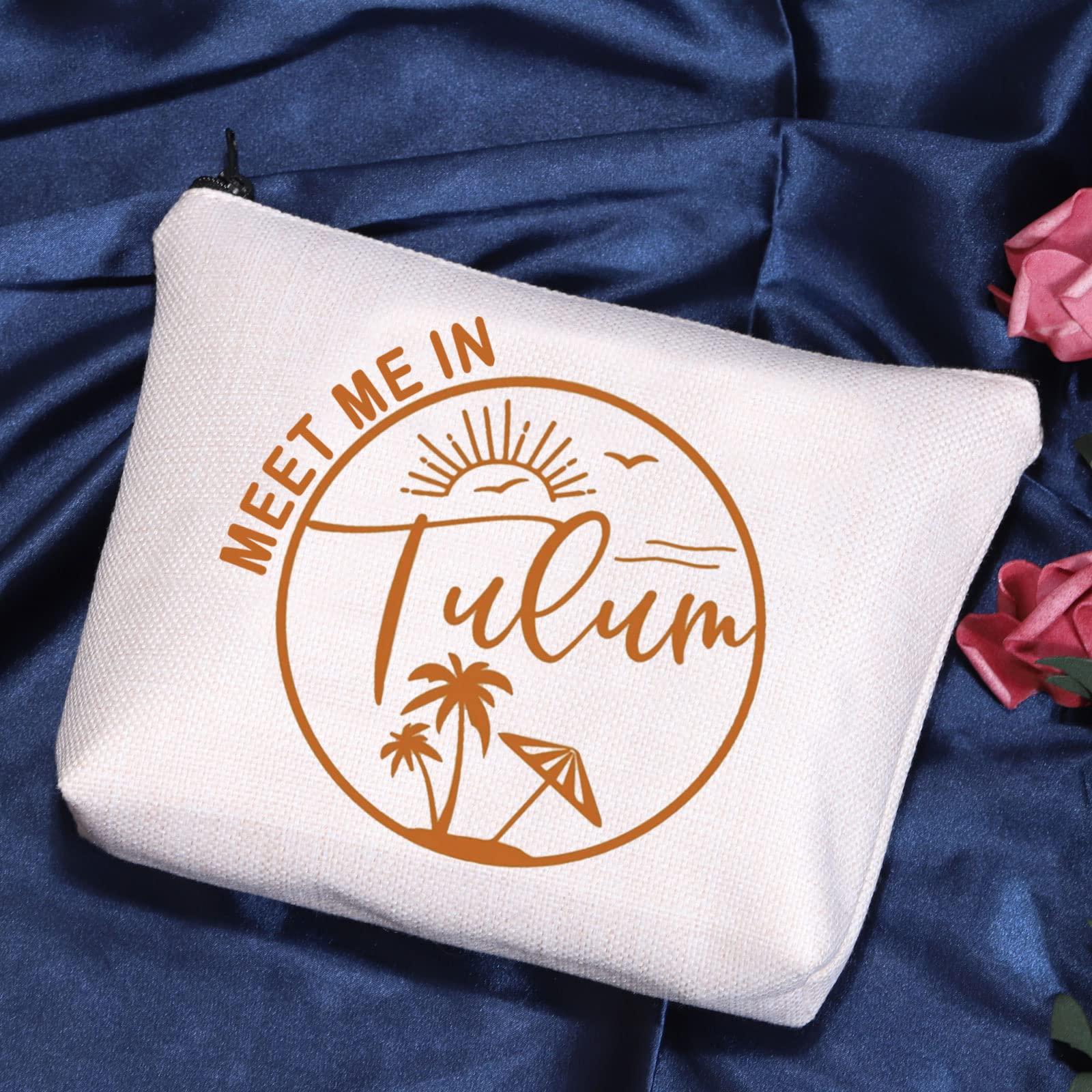 POFULL POFULL TULUM Mexico Gift Meet Me In TULUM Travel Cosmetic Pouch Tulum Wedding Welcome Gift (Tulum bag)