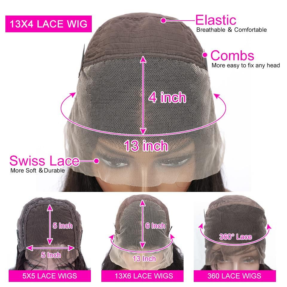 VRZ Body Wave Human Hair Lace Front Wig | Top Closure Wig | lace Frontal wigs | 360 Lace Wigs for Women 180% Density Transparent Lace Wigs (28 inches, 13X6 FRONTAL LACE WIG)