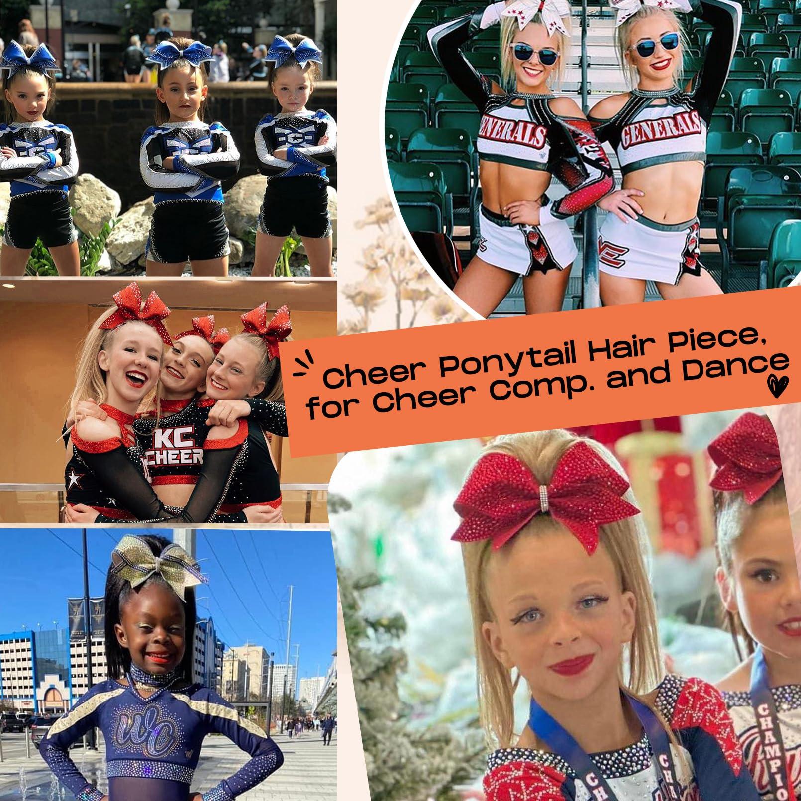 SEIKEA SEIKEA Cheer Ponytail Hair Piece, 10\" Straight Tangle-Resistant Smooth Natural Blonde Cheerleader Hairpiece Ponytail Extension for Cheer Competition, Dance, Performance, Ash Blonde