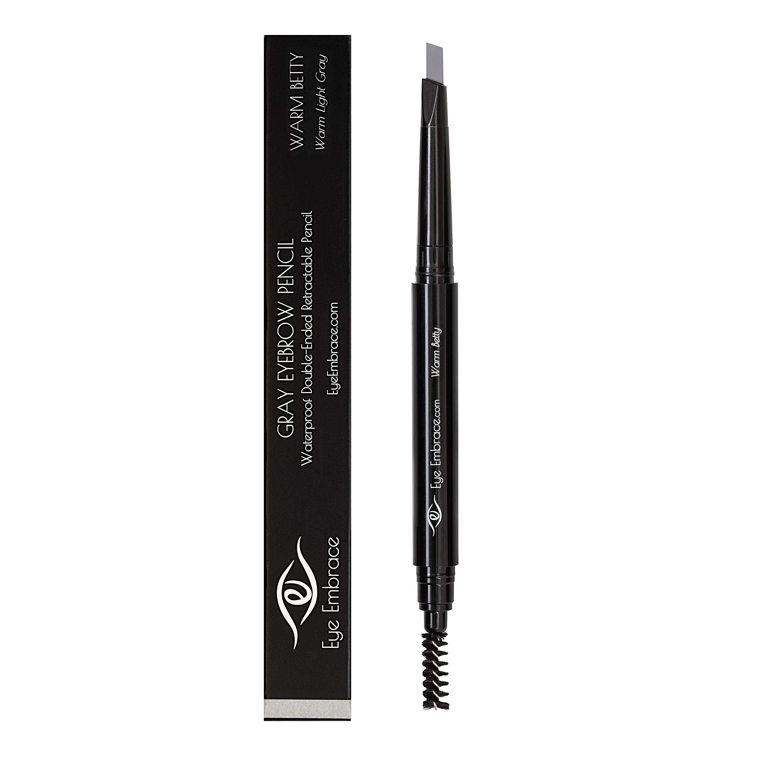 Eye Embrace Eye Embrace Warm Betty: Light Gray Eyebrow Pencil – Waterproof, Double-Ended Automatic Angled Tip & Spoolie Brush, Cruelty-Free