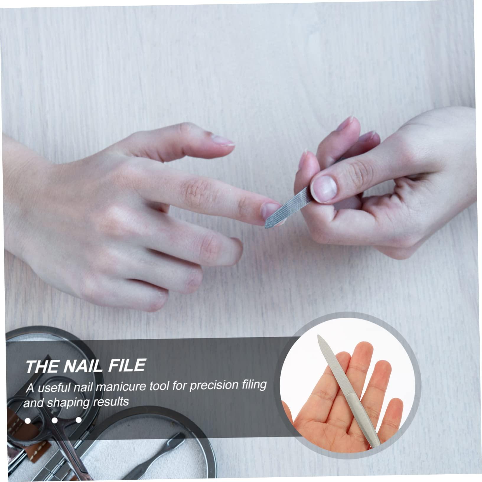 Healeved Healeved 6PCS Stainless Steel Nail Files for Manicure Double-Sided Nail Buffers Nail Art Tools Metal Nail File for Home Office Travel