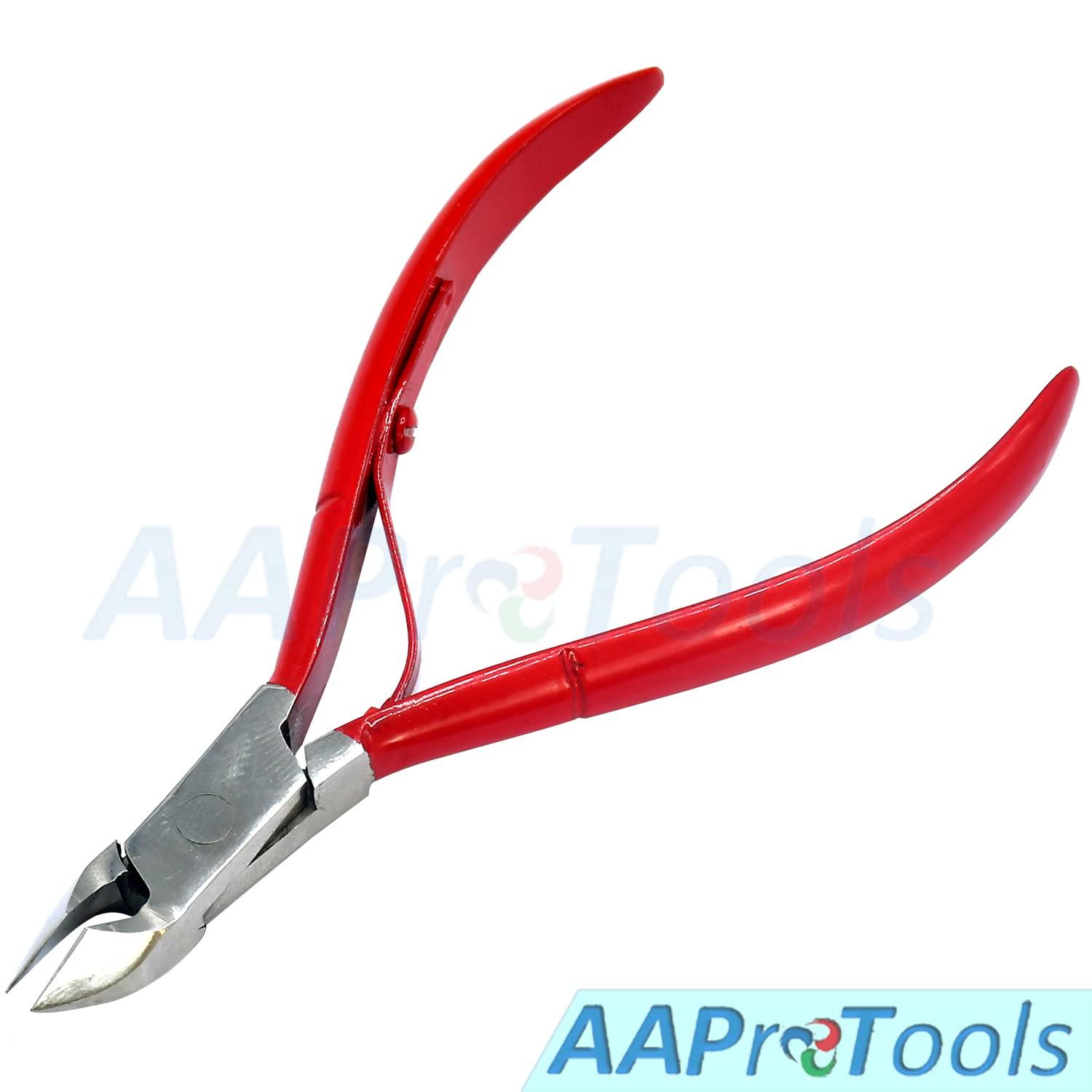 AAProTools AAProTools 4\" Professional Cuticle Nippers Acrylic Nail Clippers with Red Handle