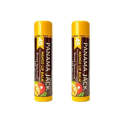 Panama Jack Panama Jack Sunscreen Lip Balm - SPF 45, Broad Spectrum UVA-UVB Sunscreen Protection, Prevents & Soothes Dry, Chapped Lips, Mango, 2-pack