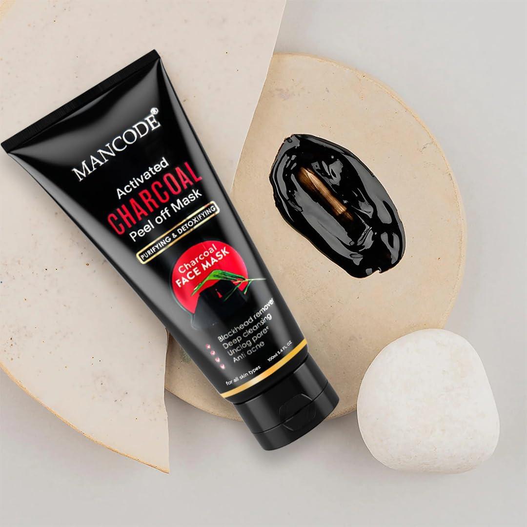 Generic Man-code Activated Charcoal Peel Off Mask For Men, Charcoal Peel Off Mask For Women, Face Mask For Men, Charcoal Face Mask, Active Cooling Effect, Deep Skin Purifying Cleansing (100 ml)